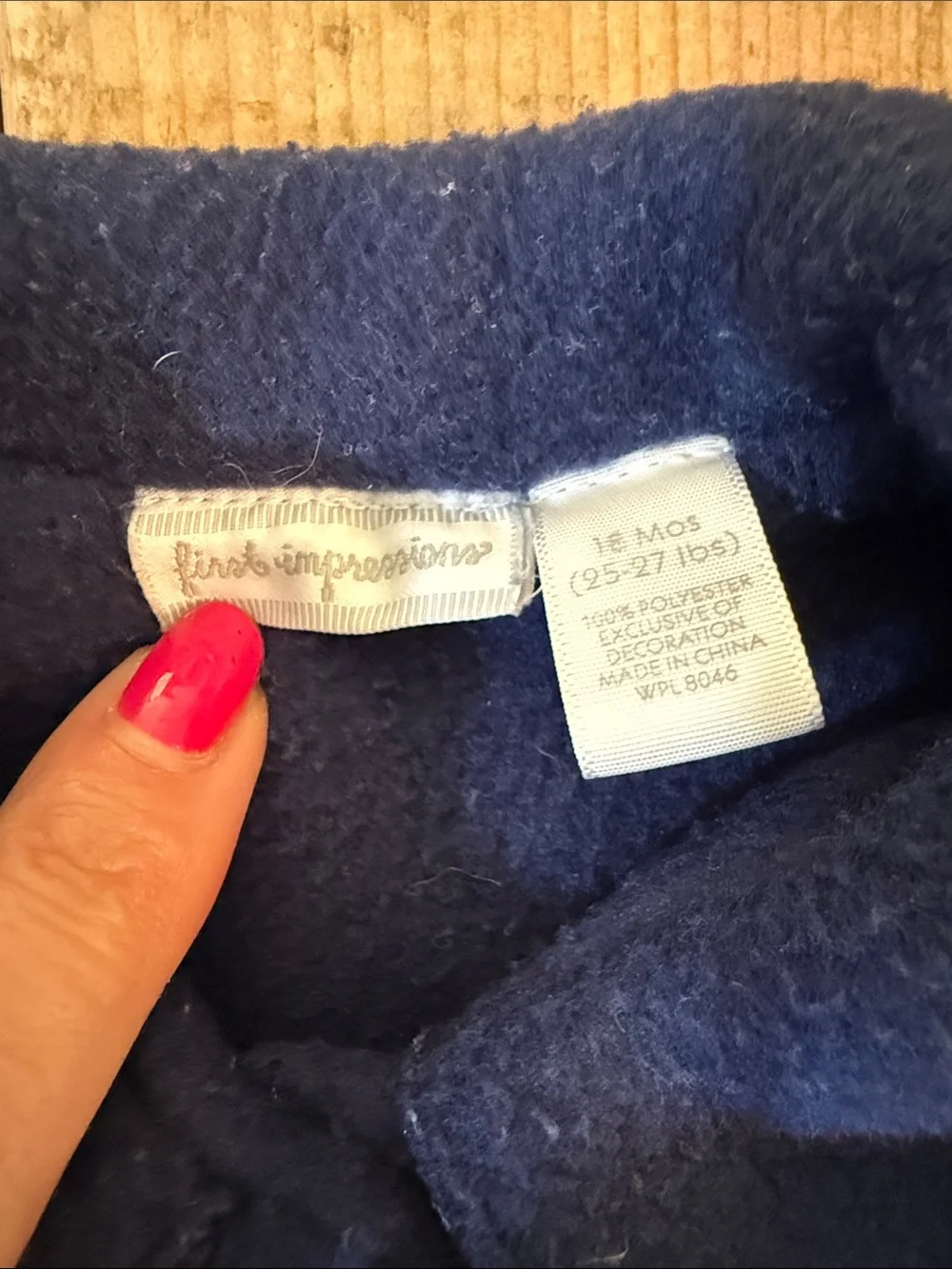 Impressions Navy Blue Peacoat with Bow Accents